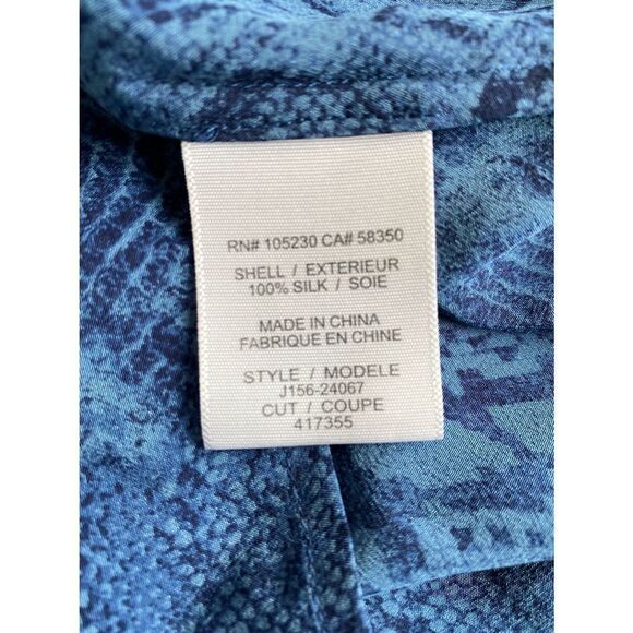 Joie corette Silk Georgette snake pattern blouse/navy/business casual/casual/ex - Picture 5 of 5